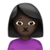 🙍🏿‍♀️ woman frowning: dark skin tone display on Apple